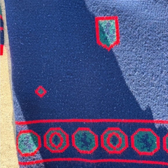 Pendleton Cardigan Women’s 2XL vintage Wool Knit Blue Red Geometric USA Made - Picture 2 of 7